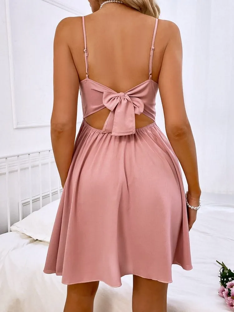 2022 Spring Summer New High Waist Lace Pink Chic Dress