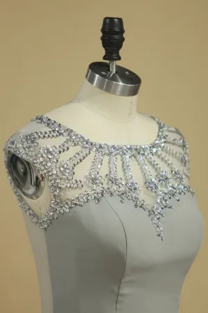 2024 Scoop Sheath Homecoming Dresses With Beads Mini