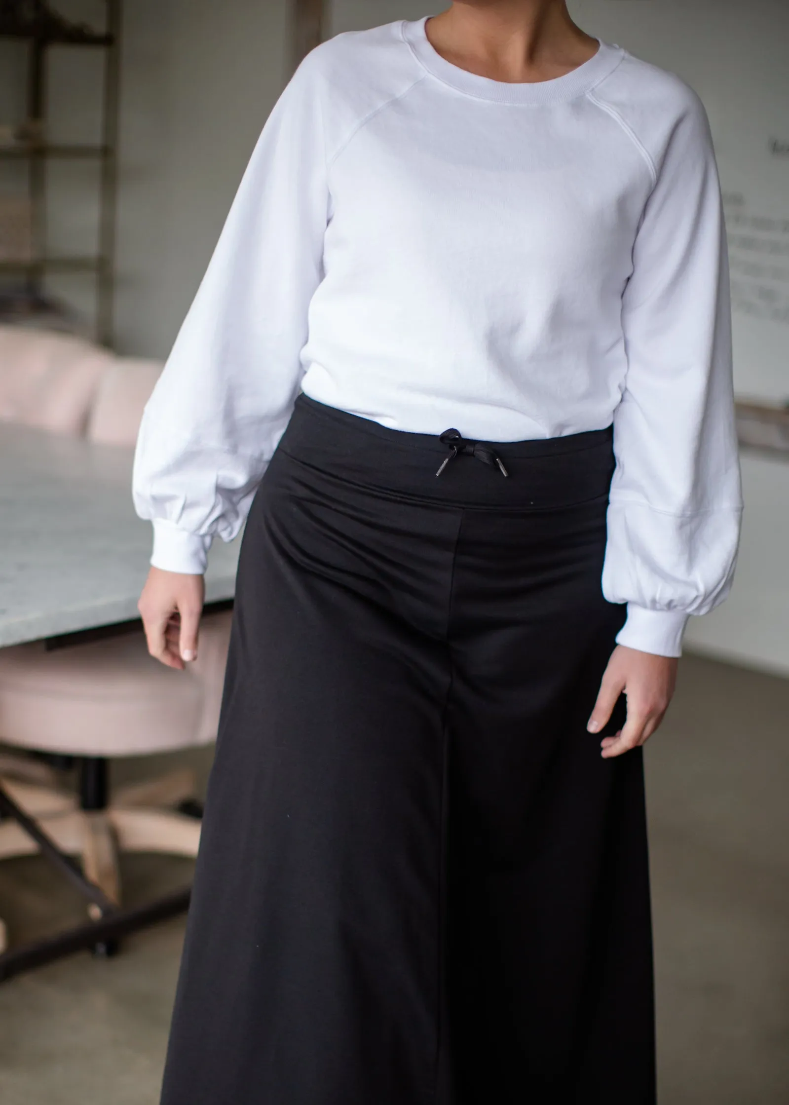 Addison Long Black Knit A-Line Skirt - FINAL SALE