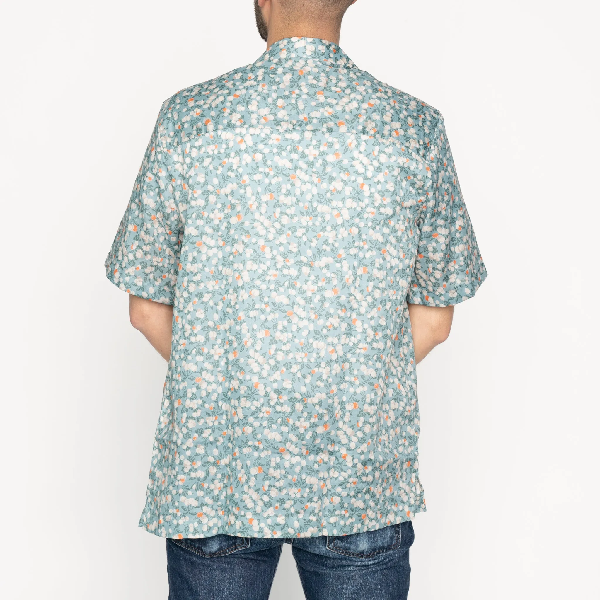 Aloha Shirt - Fruit Print- Cyan