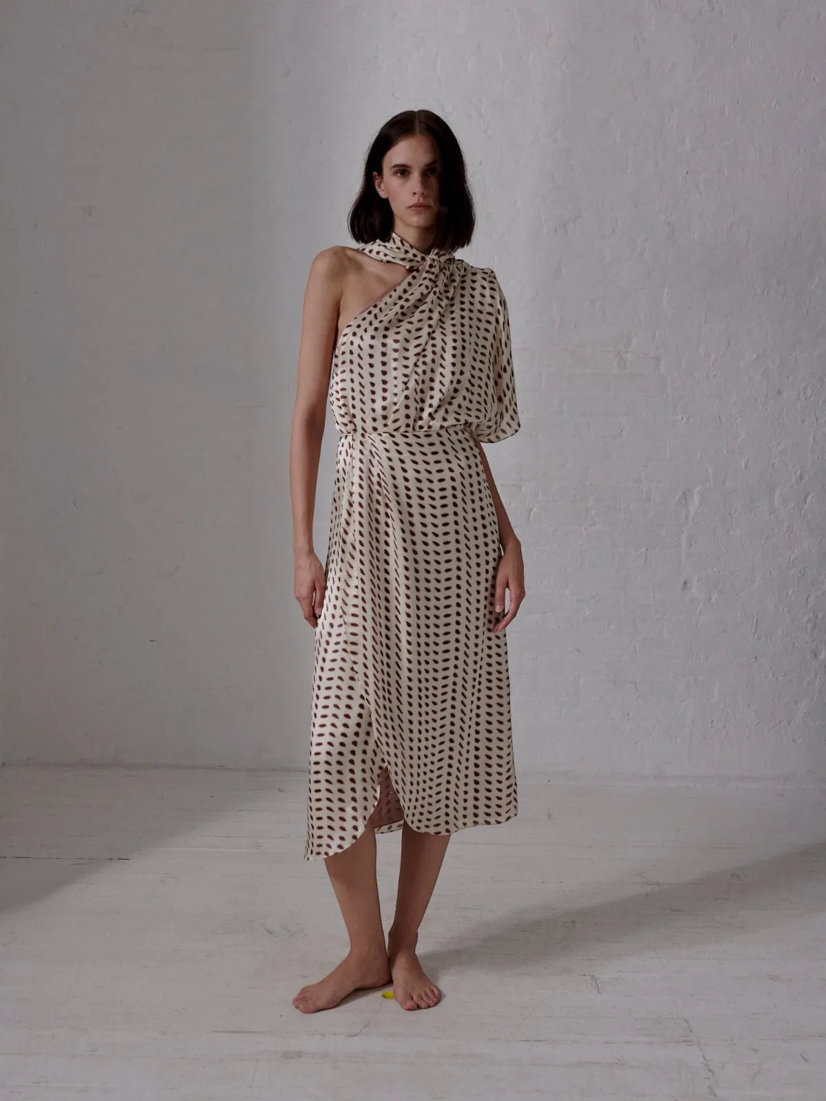 Amaime Satin Silk Midi Skirt | Ivory Wine Seeds