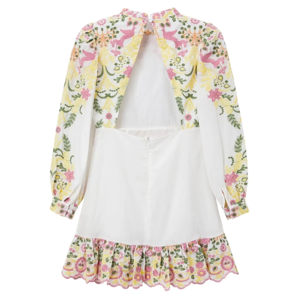 ARIELLE EMBROIDERED OPEN BACK DRESS