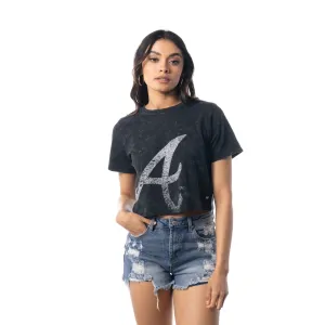 Atlanta Braves Braves Crop Tee - Black