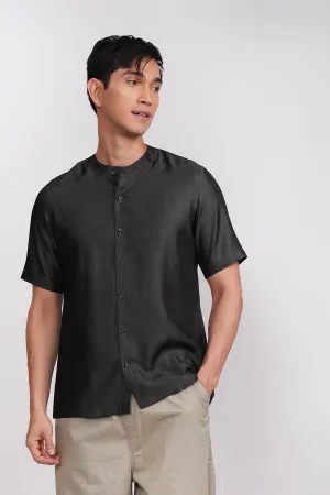 Black denim short sleeves shirt