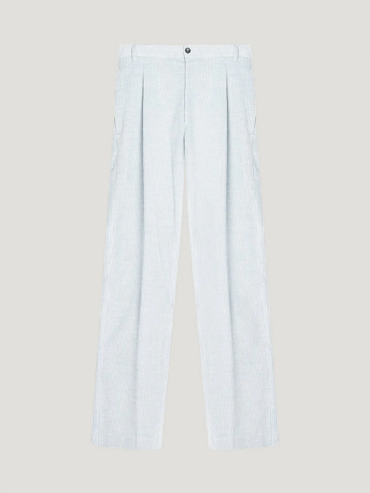 Blue Cord Relaxed Tapered Trousers