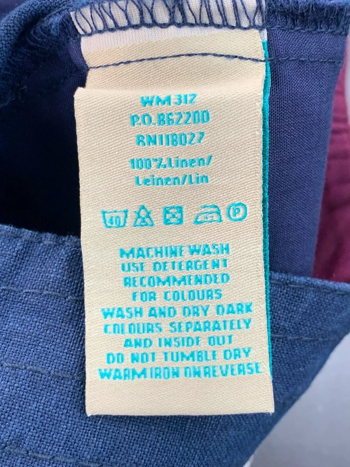 Boden Navy Linen Trousers UK 6