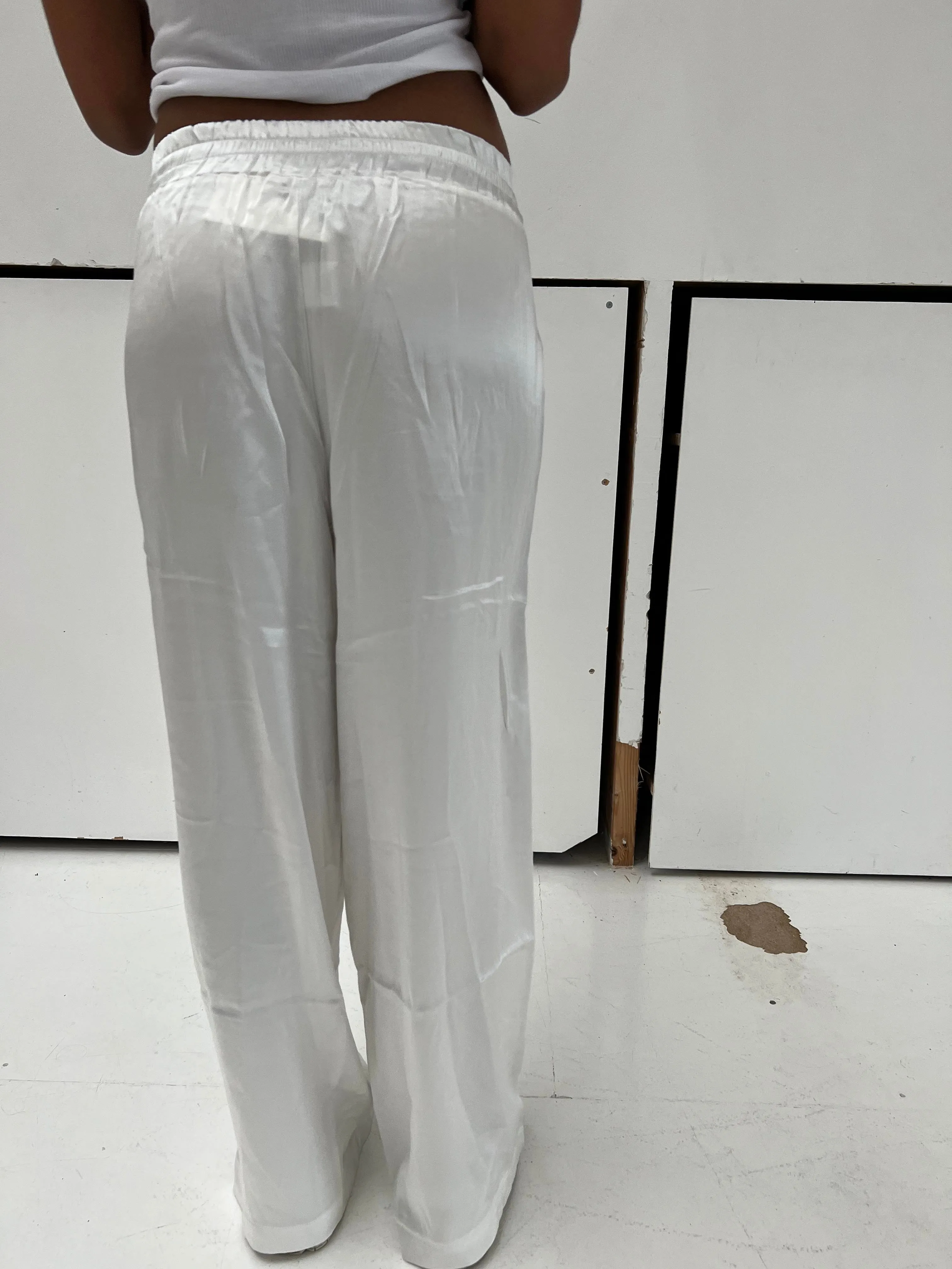 Bonnie satin pants - White