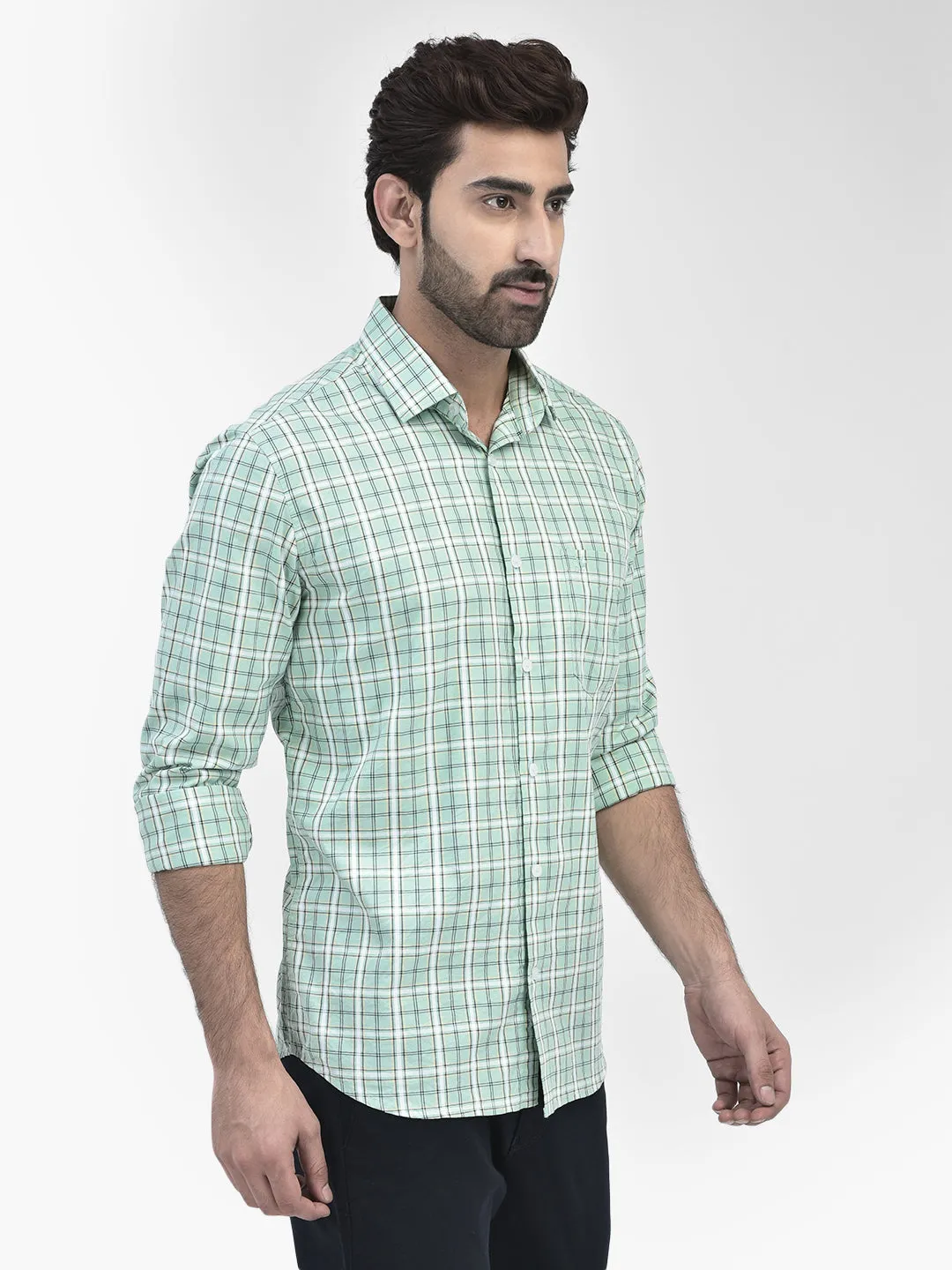 Check Green Shirt
