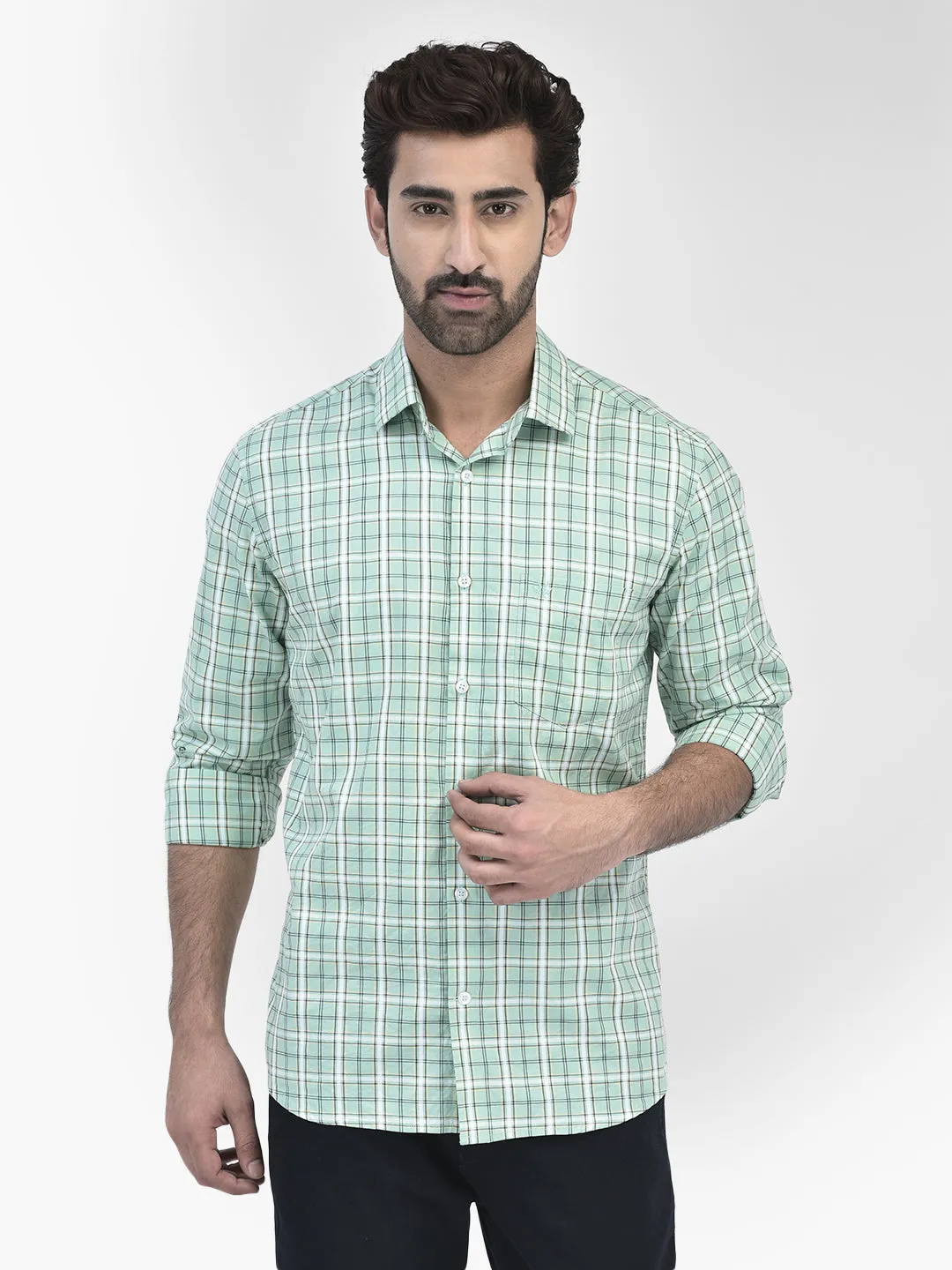 Check Green Shirt
