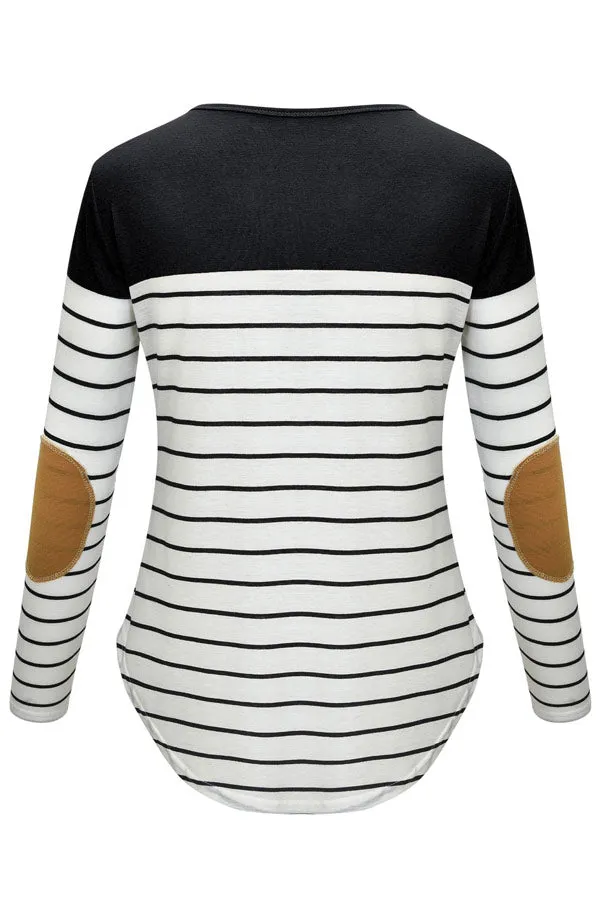 Comfortable Nursing Top Striped Long Sleeve Fashion Pajamas