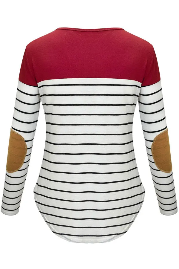 Comfortable Nursing Top Striped Long Sleeve Fashion Pajamas