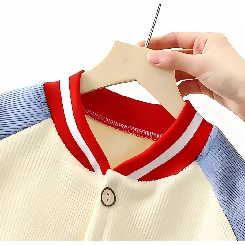 Contrast  Stylish Girls and Boys Buttoned Top