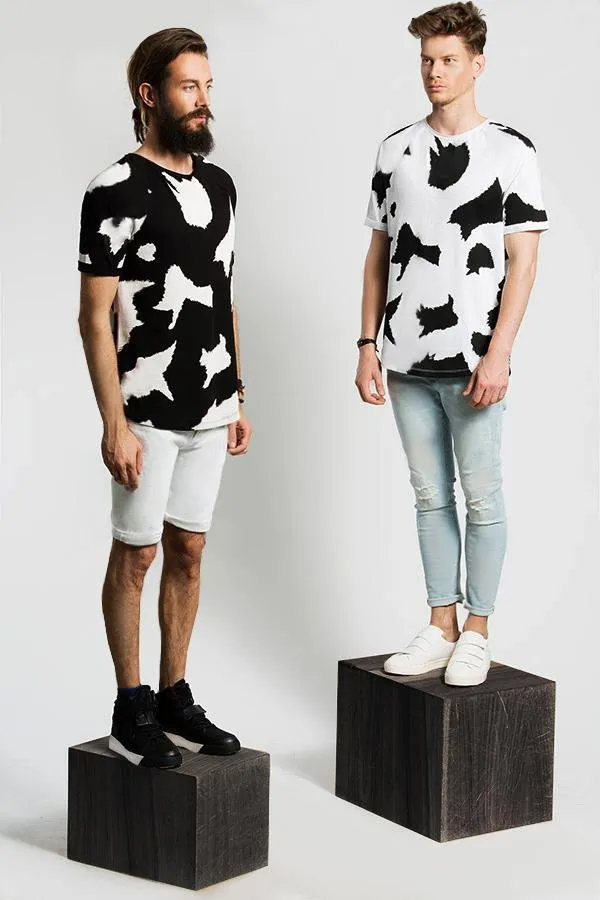 Cow Print Black T-Shirt - Deer Dear
