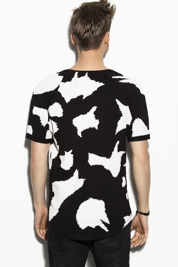 Cow Print Black T-Shirt - Deer Dear