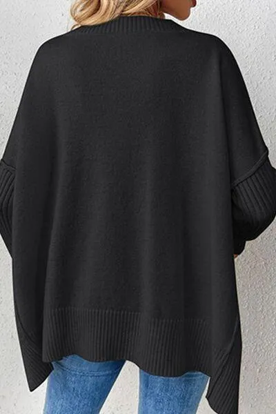 Cozy Lounge V-Neck Dropped Shoulder Sweater