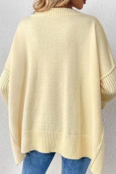 Cozy Lounge V-Neck Dropped Shoulder Sweater
