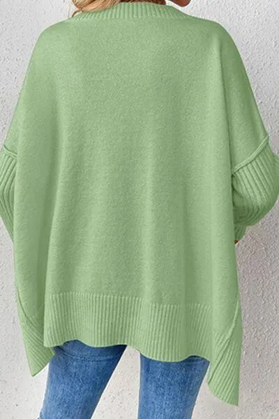 Cozy Lounge V-Neck Dropped Shoulder Sweater