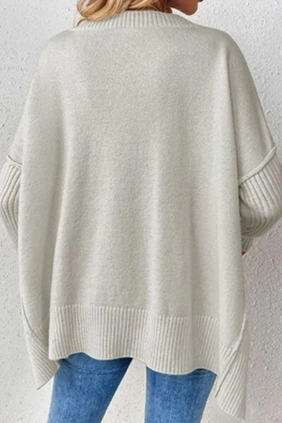 Cozy Lounge V-Neck Dropped Shoulder Sweater