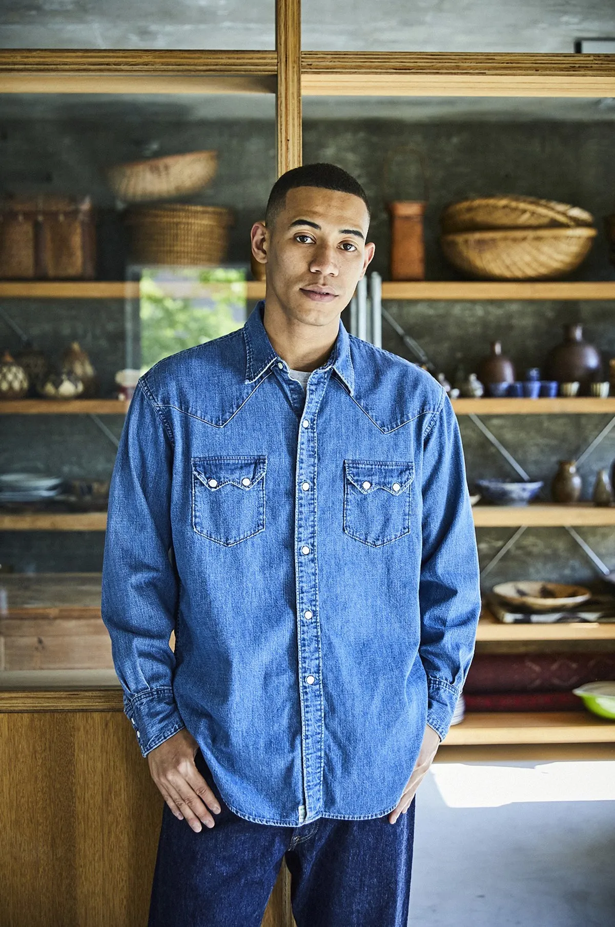 Denim Western Shirt in Denim Used