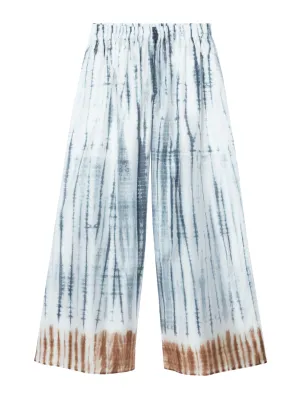 Elasticated wide-leg trousers