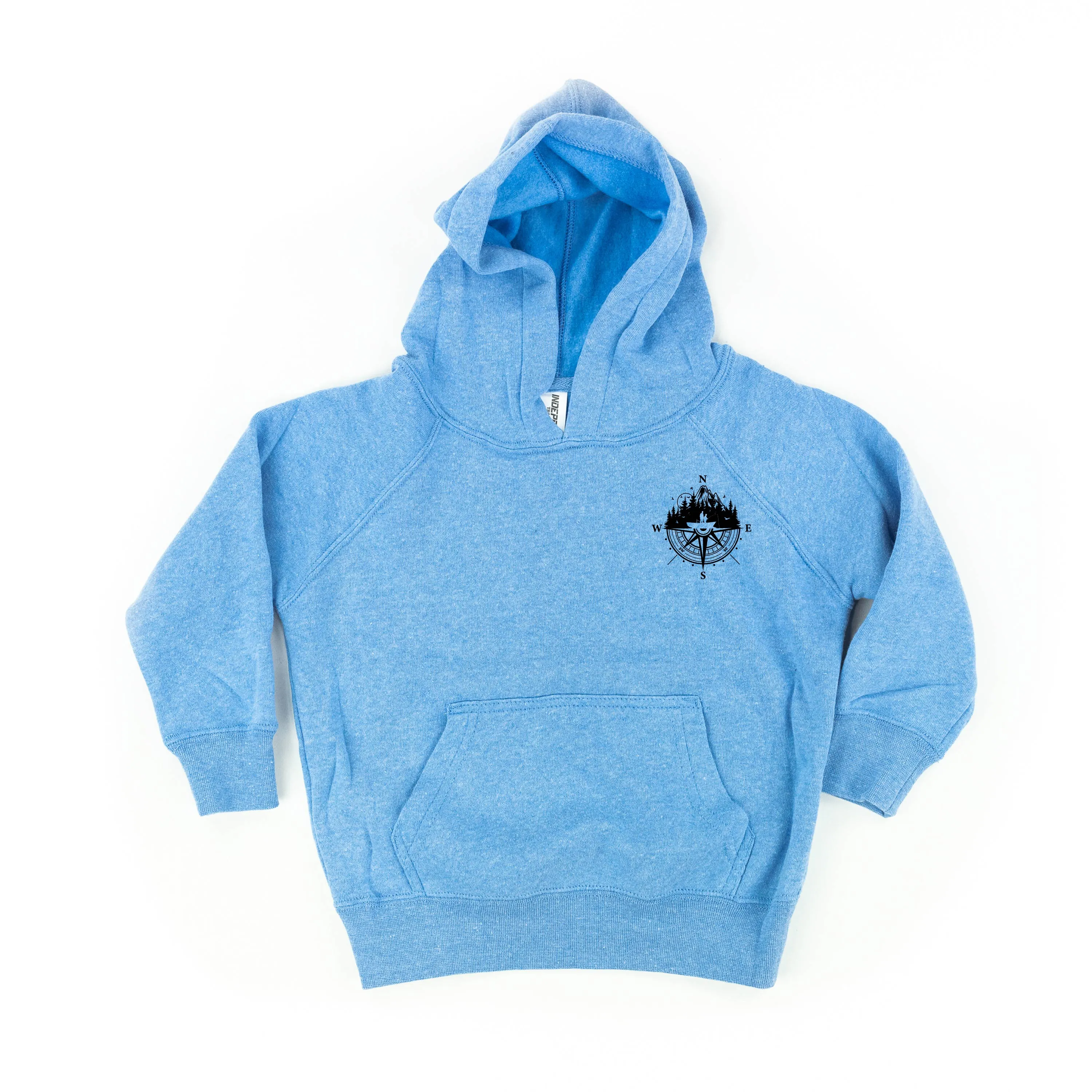 Fishing Compass Pocket Design on Front w/ Fishing Scene on Back - Child Hoodie