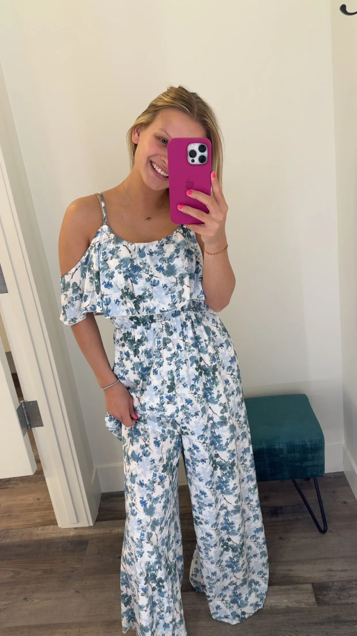 Floral Print Spaghetti Strap Jumpsuit