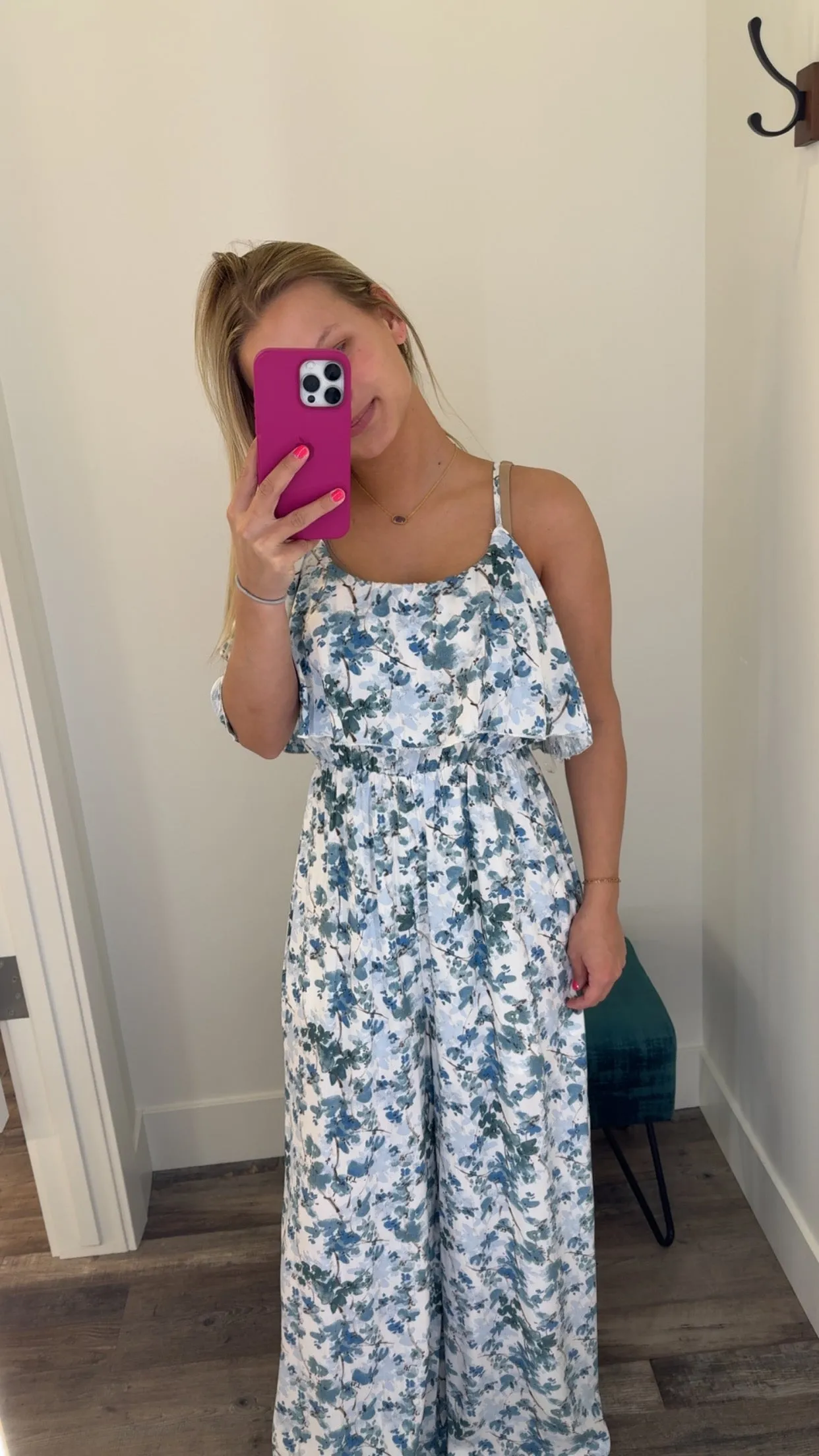 Floral Print Spaghetti Strap Jumpsuit