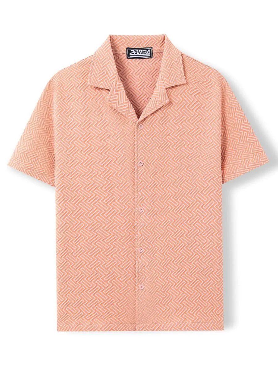 Geometric Jacquard Summer Shirt