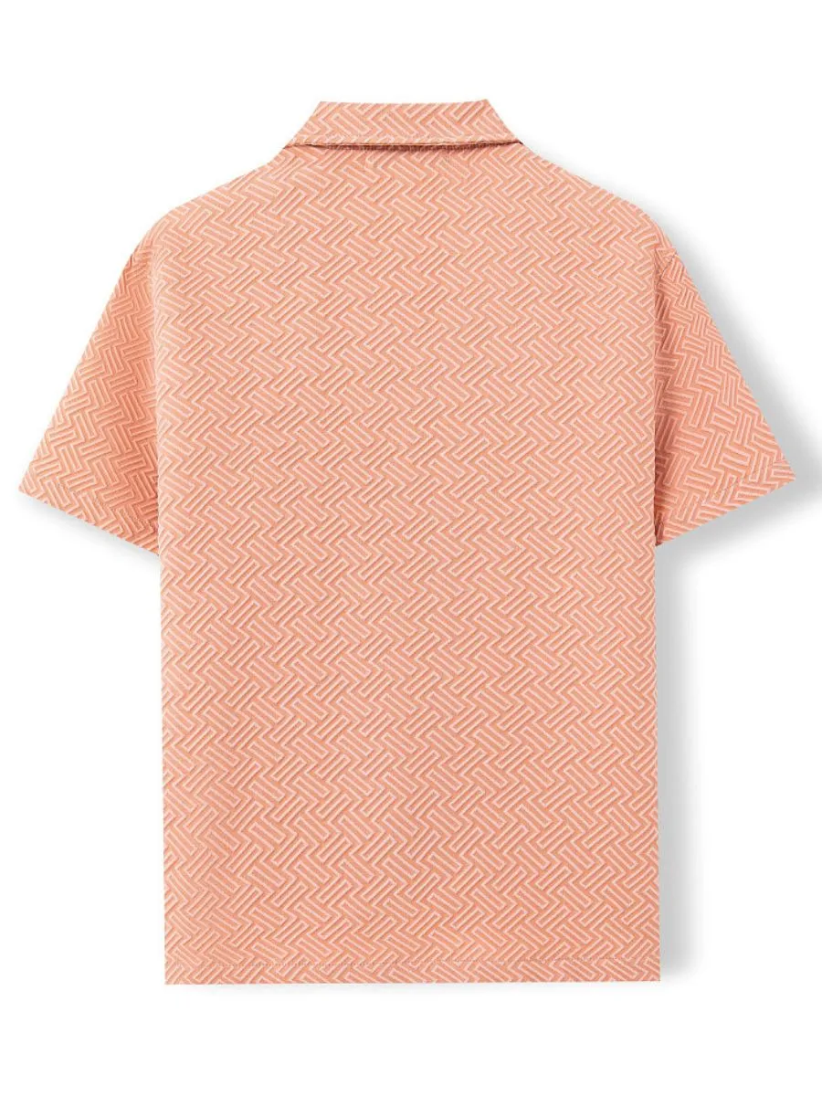 Geometric Jacquard Summer Shirt