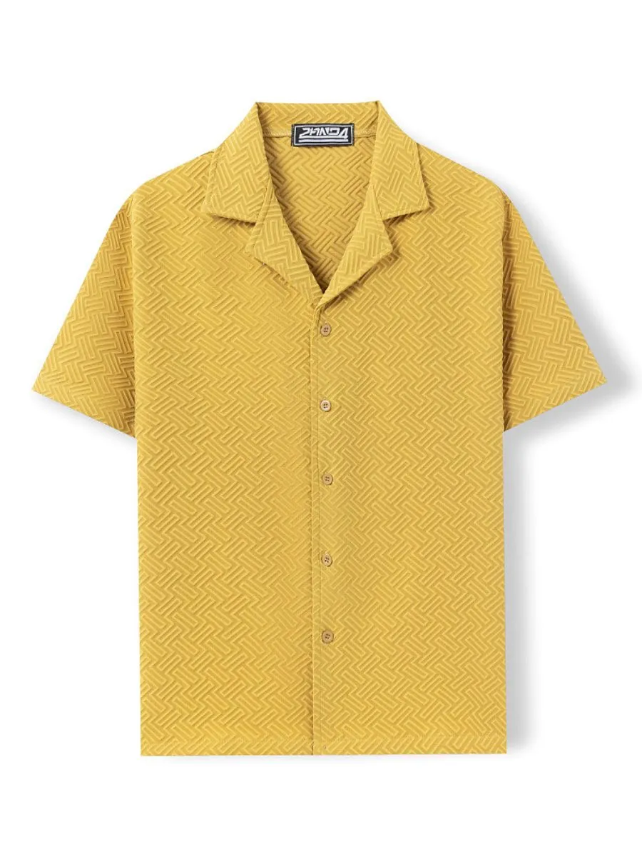 Geometric Jacquard Summer Shirt