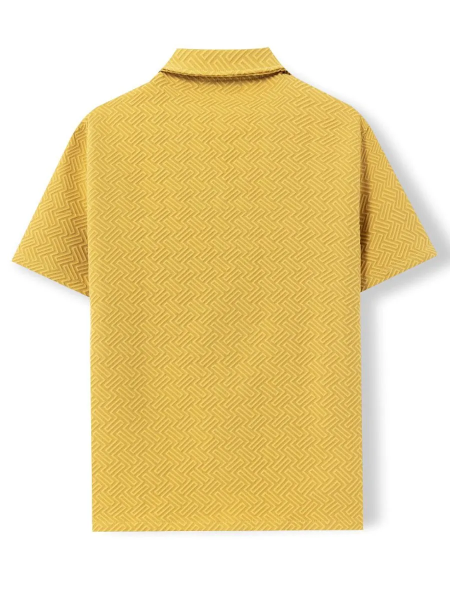 Geometric Jacquard Summer Shirt