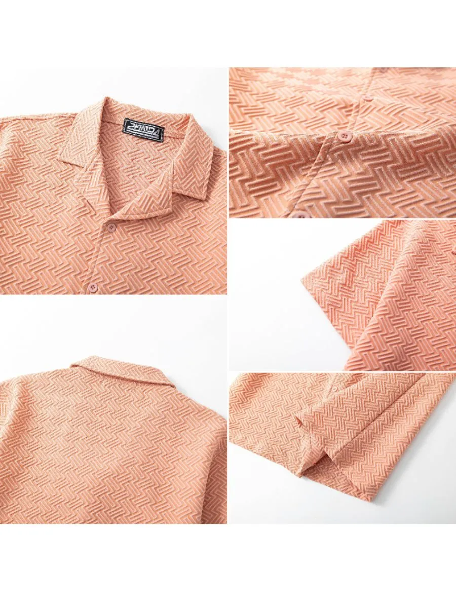 Geometric Jacquard Summer Shirt