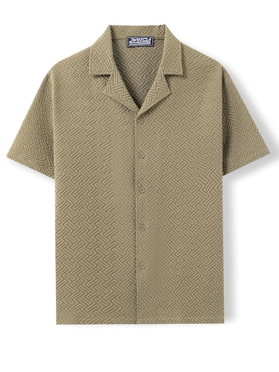 Geometric Jacquard Summer Shirt