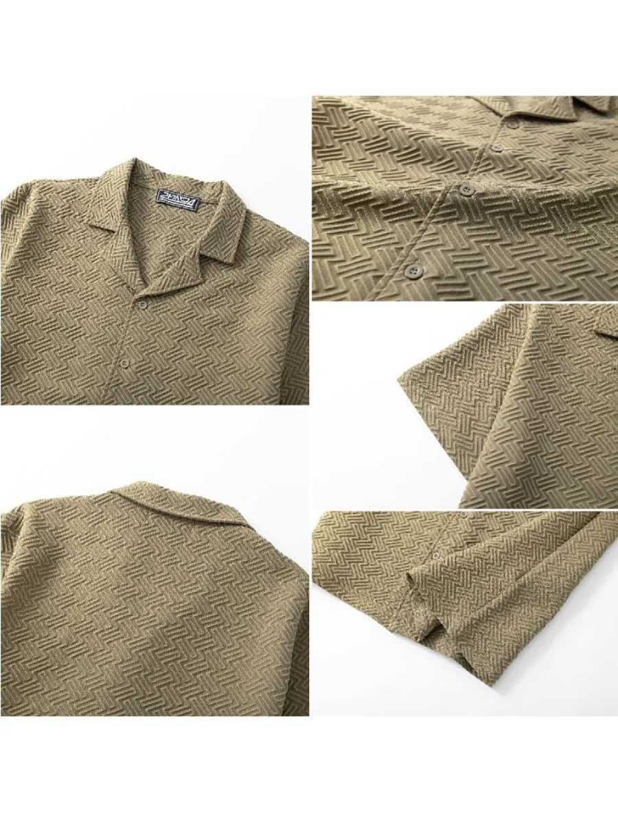 Geometric Jacquard Summer Shirt