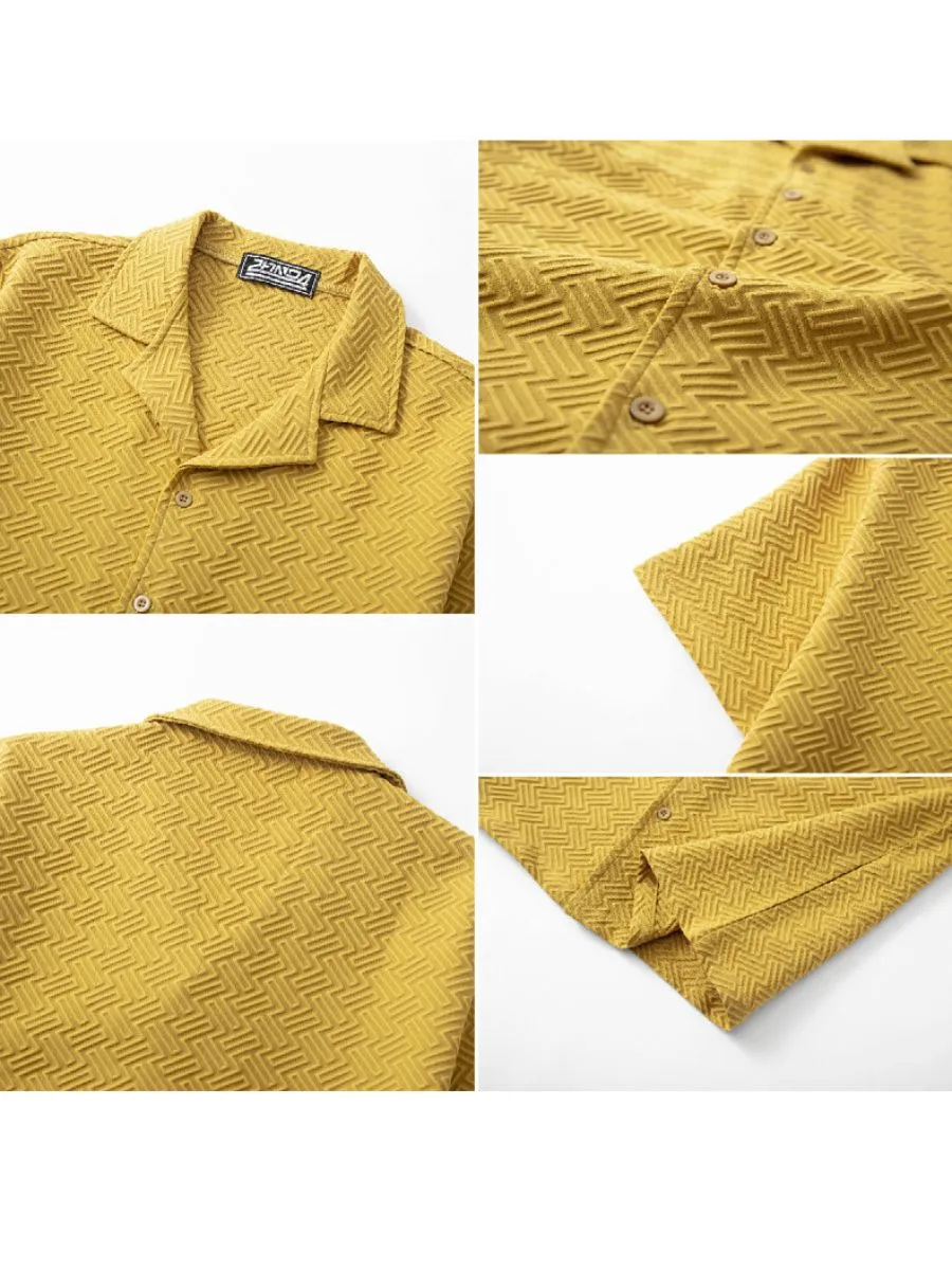 Geometric Jacquard Summer Shirt