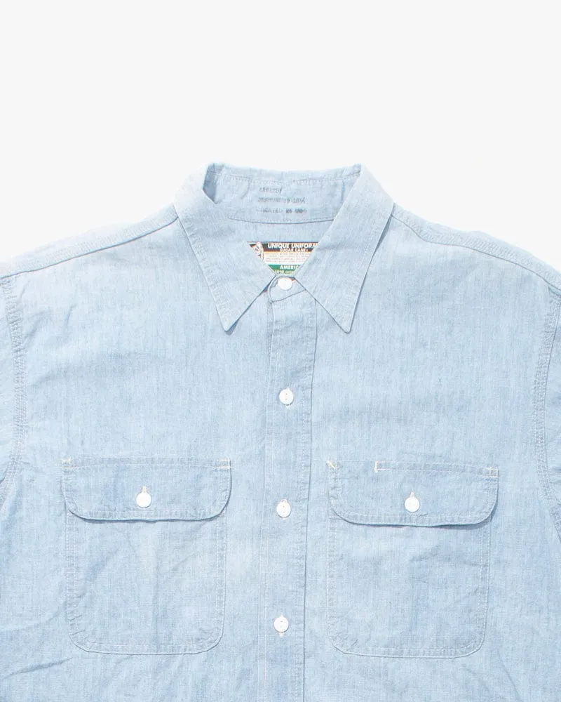Japanese Repro Shirt, Sugar Cane and Co. Brand, Light Denim Chambray - 38
