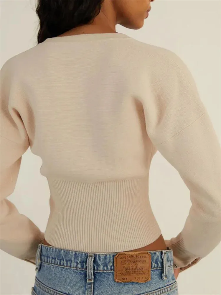 Knit Button Up Long Sleeve Top
