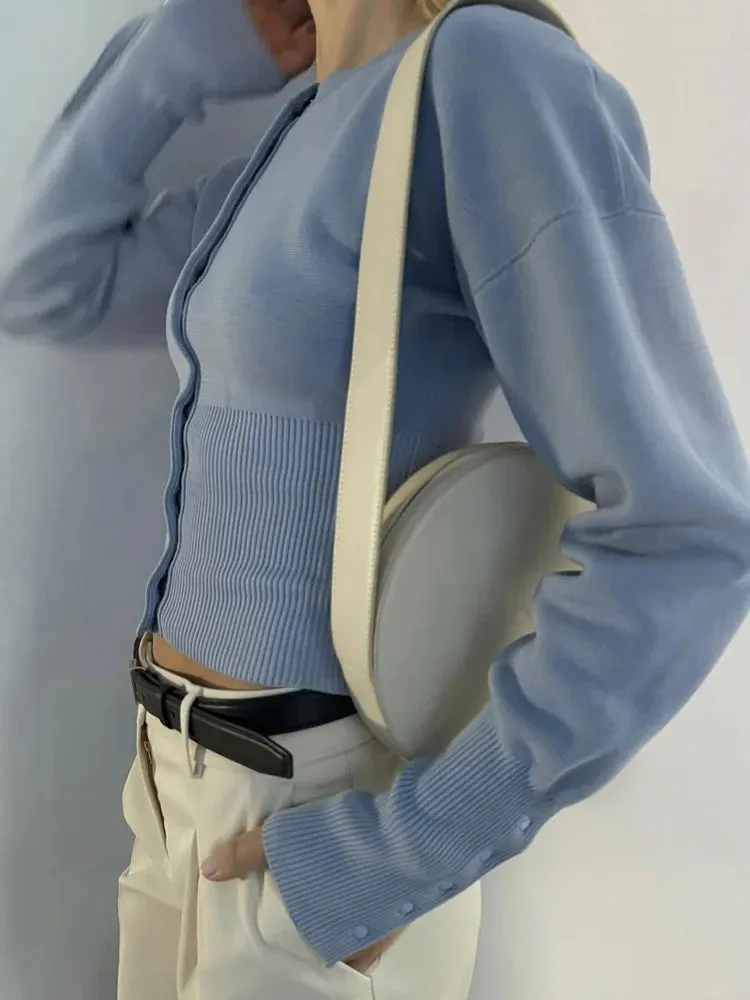 Knit Button Up Long Sleeve Top