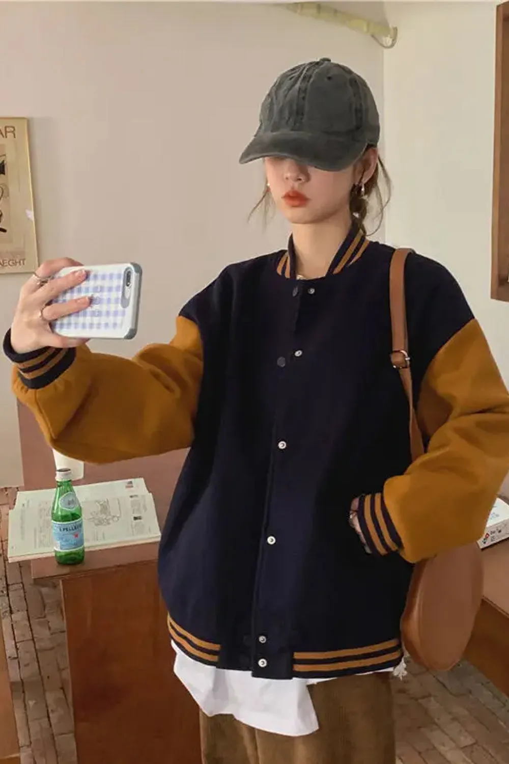 Loose Retro Basic Baseball Jackets