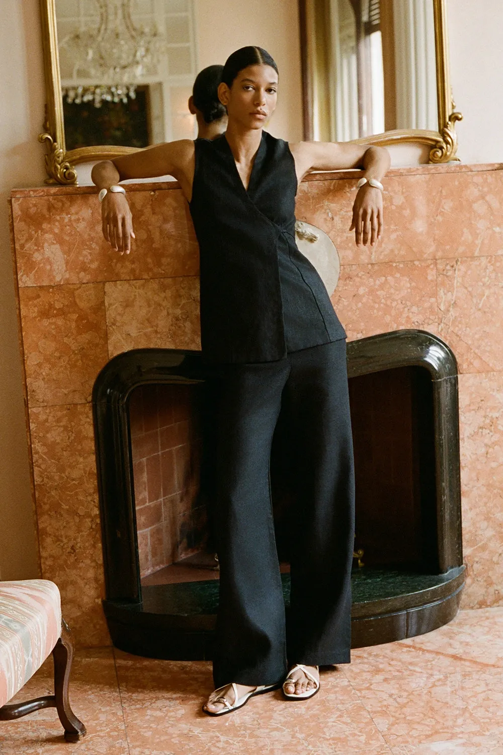 Lulea Wrap Vest Black - Final Sale