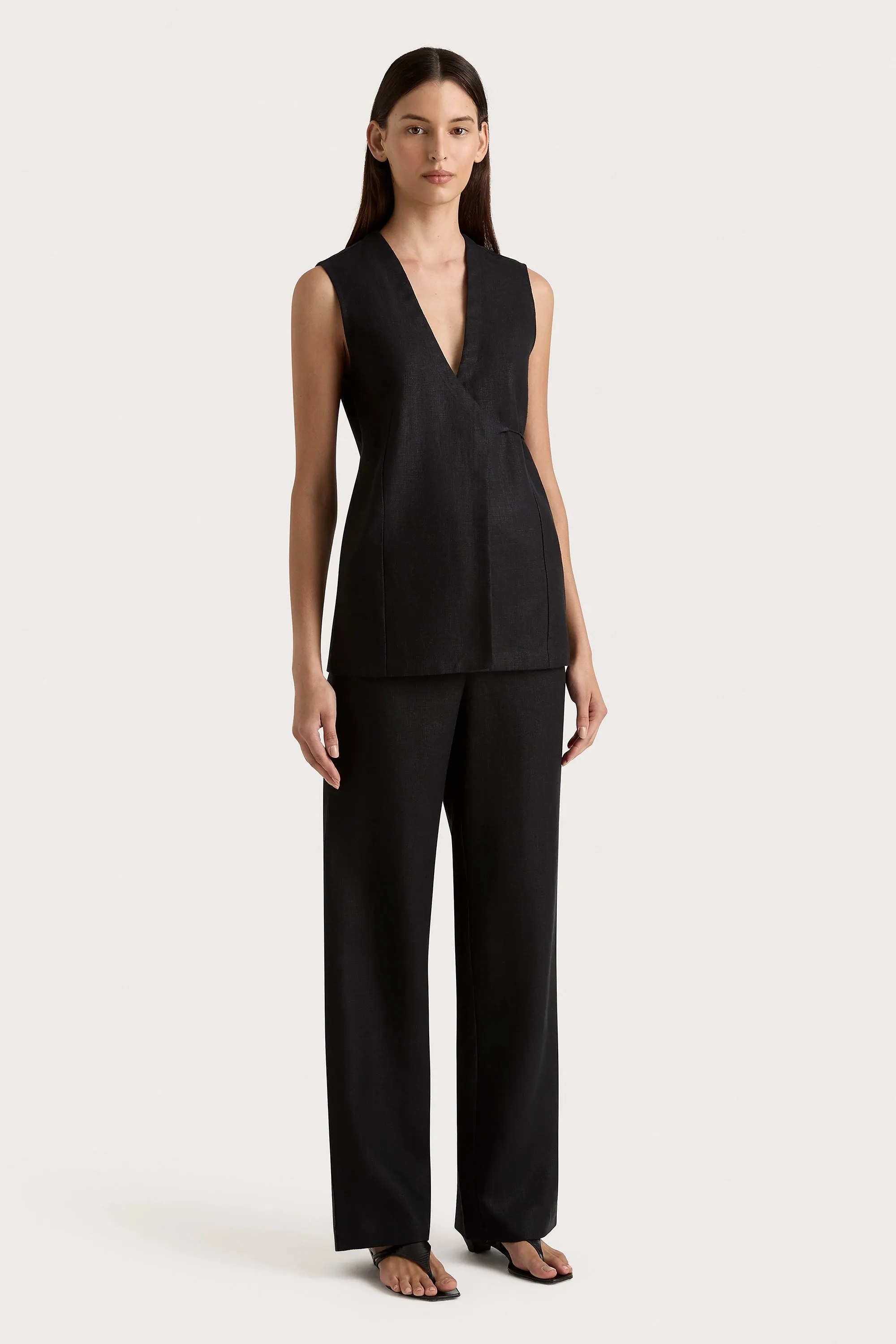 Lulea Wrap Vest Black - Final Sale