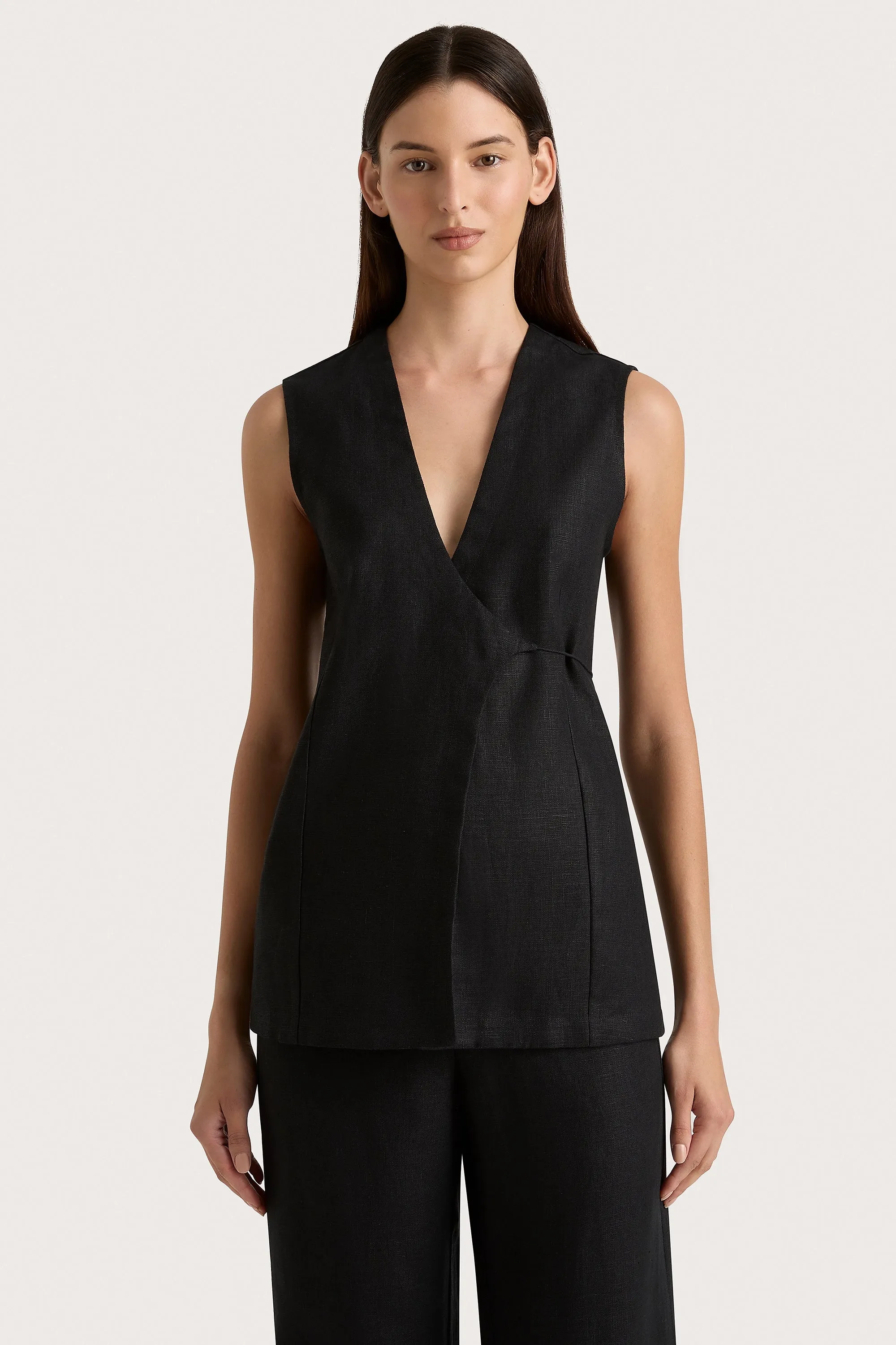 Lulea Wrap Vest Black - Final Sale