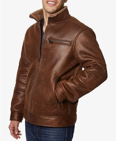 Men's Big And Tall Faux-Leather Jacket