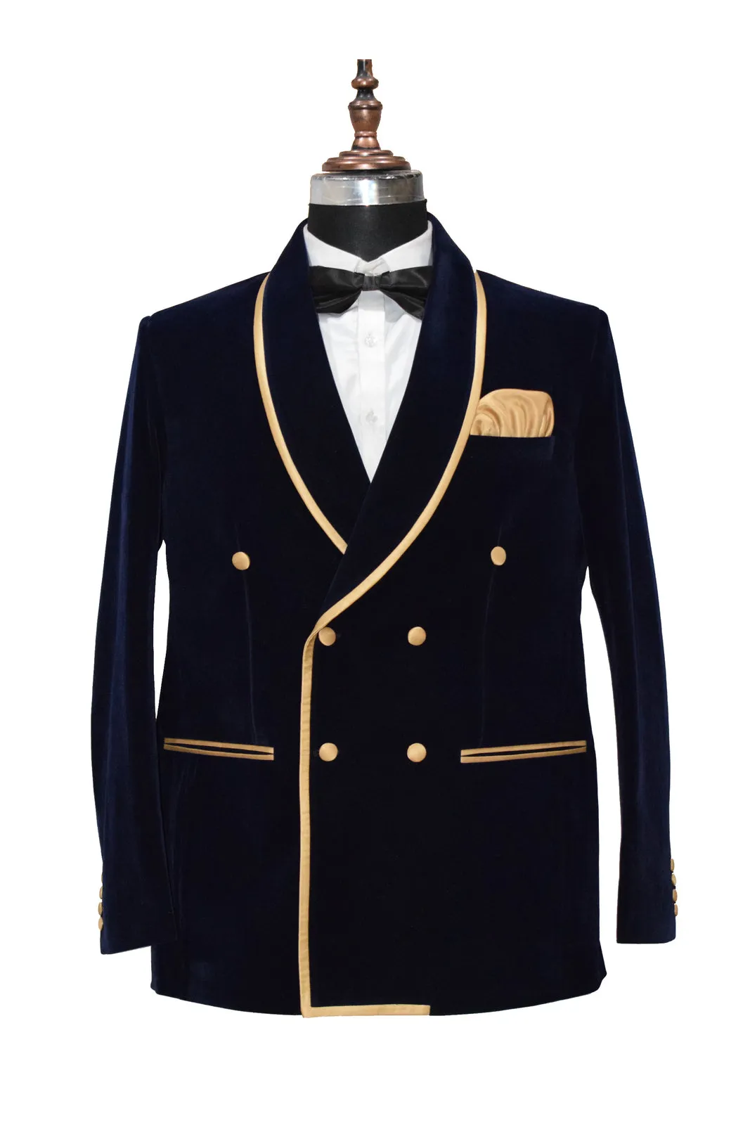 Men's Navy Blue Smoking Jackets Luxury Stylish Designer Party Wear Blazer coat