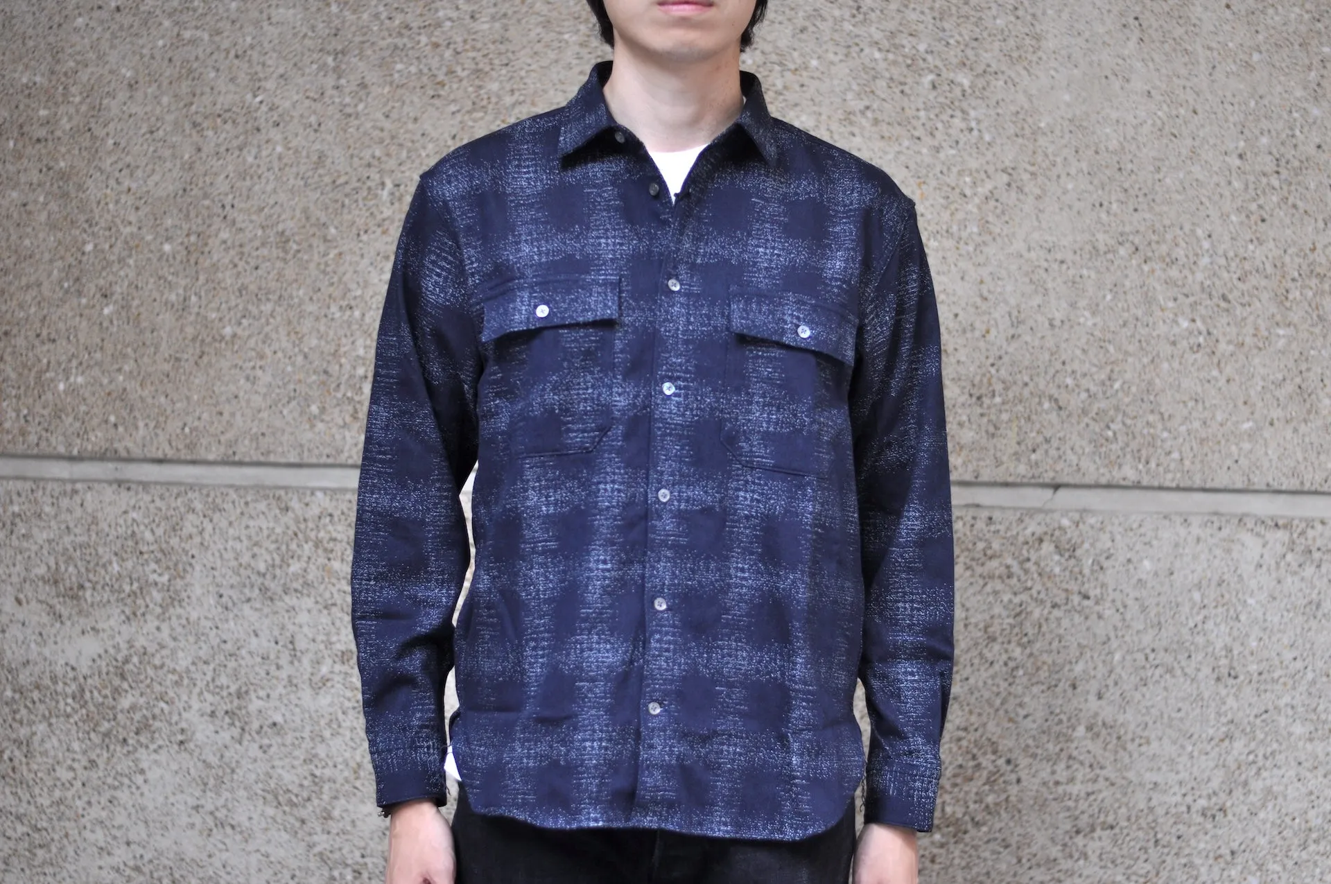 Momotaro Indigo Dyed "Stardust" Jacquard Ombre Workshirt