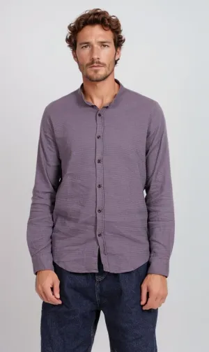 O178988-O178988 - Button-Up Shirt - Dusty Lilac