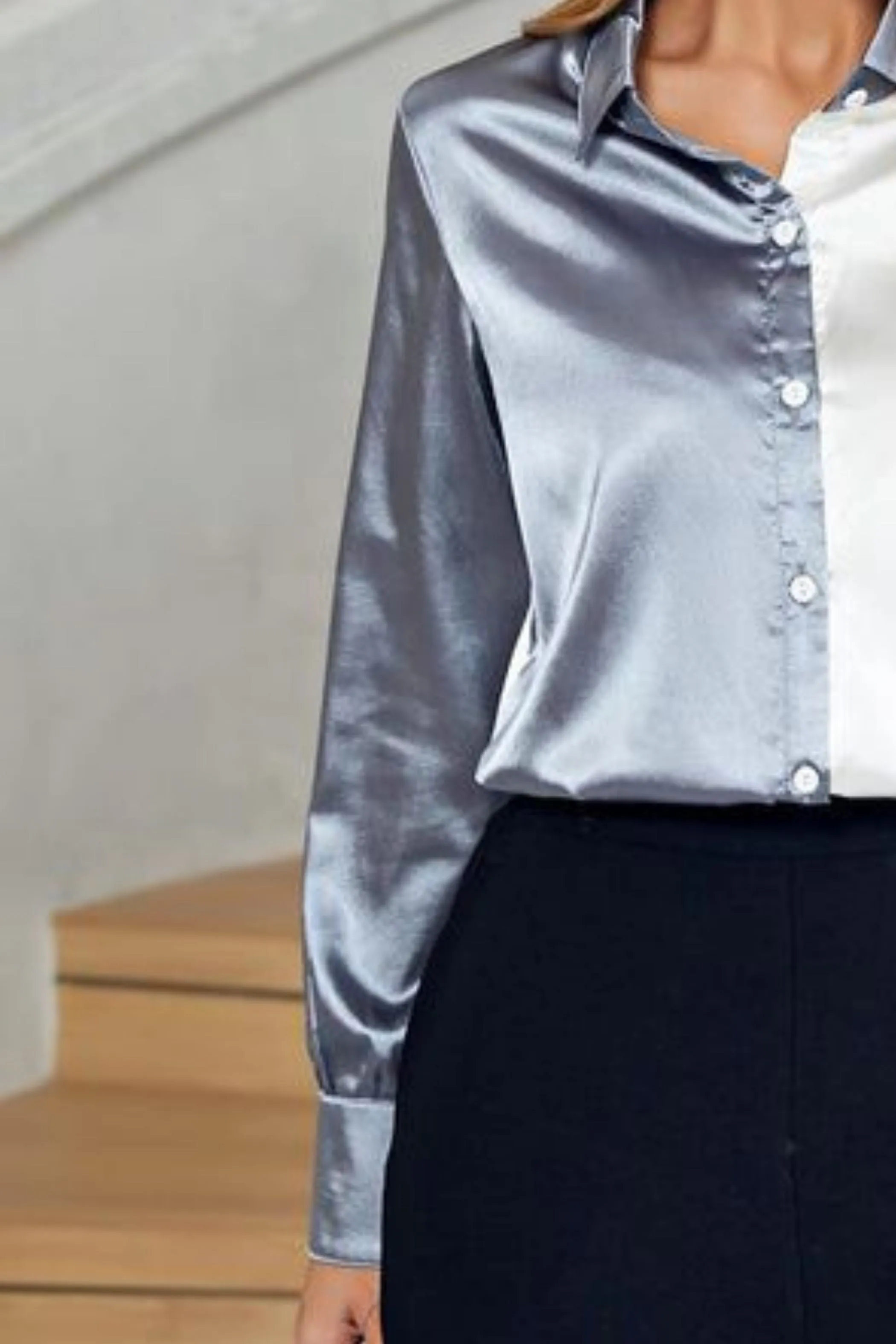 OCEAN SATIN SHIRT