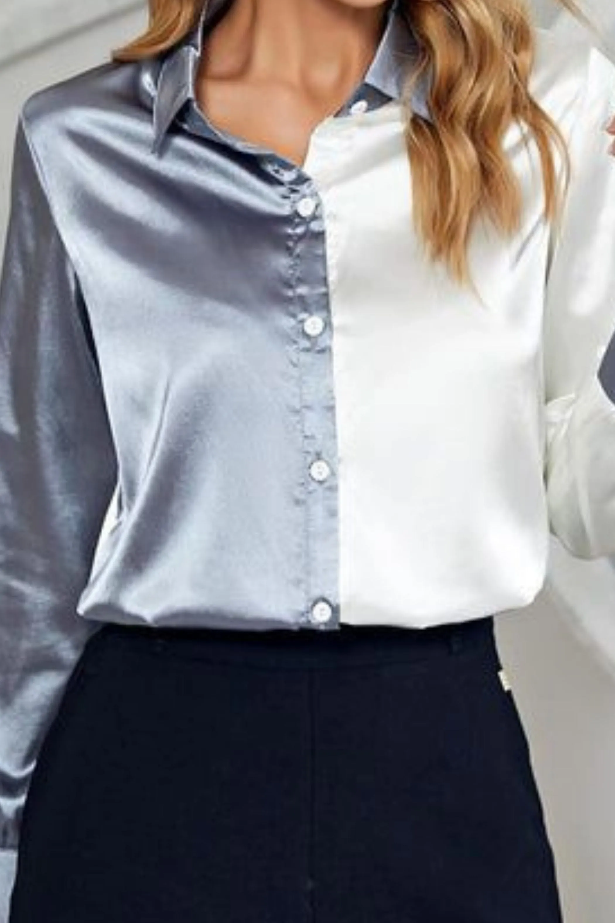 OCEAN SATIN SHIRT