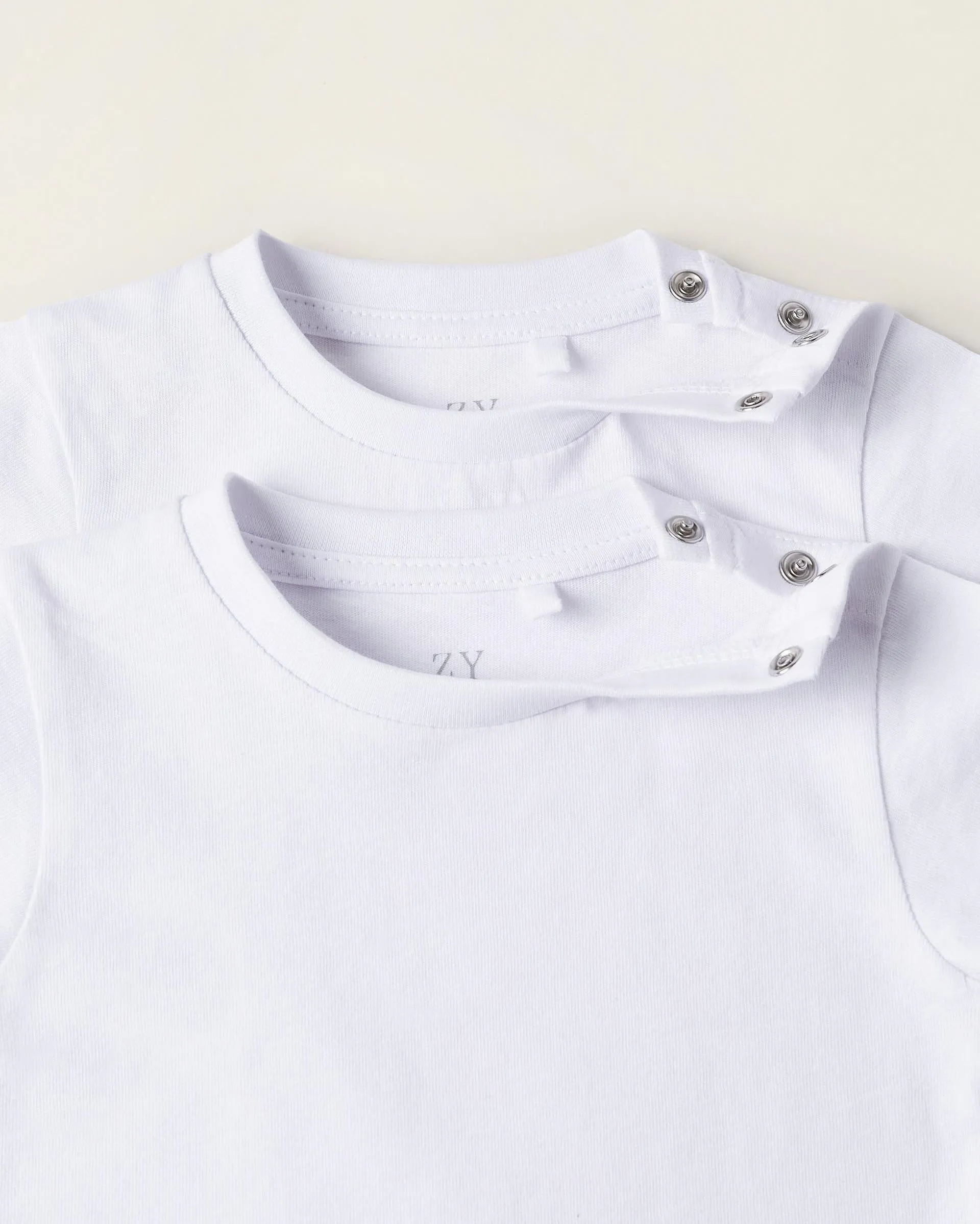 Pack of 2 Cotton Bodysuits for Newborns, White