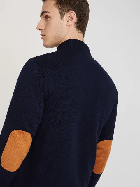 Parx Men Blue Solid Acrylic Full Sleeve Jackets